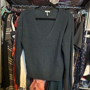 G x F Collection Deep Blue V-Neck Sweater